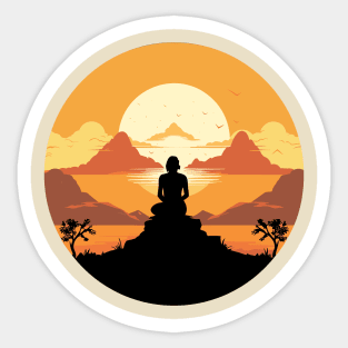 Samadhi, meditation, mindfulness, nature Sticker